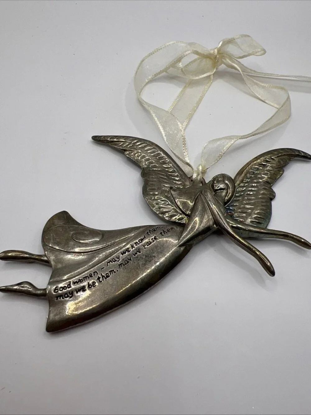 Angelic Reflections Pewter Ornament “good women” Quote Inscription 6x4”